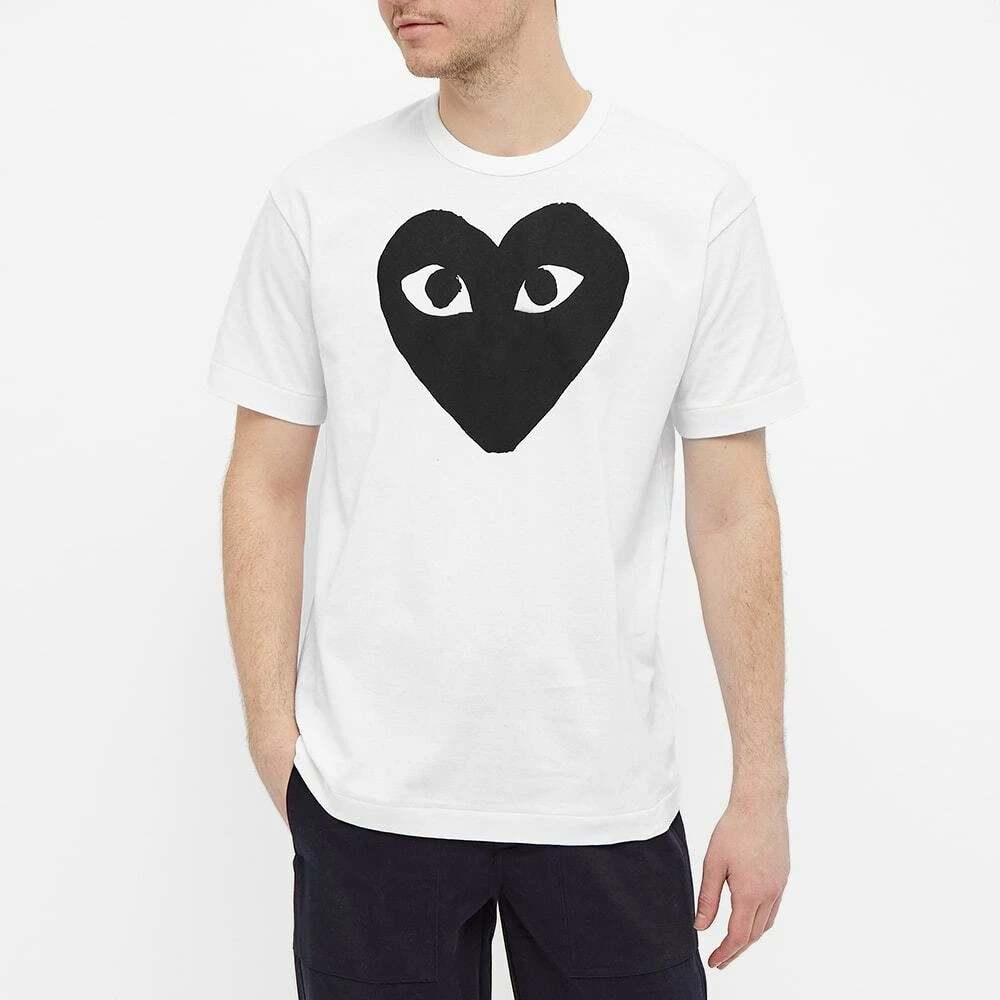 Comme des Garçons Play Men's Heart Logo T-Shirt in White Size XL (L)