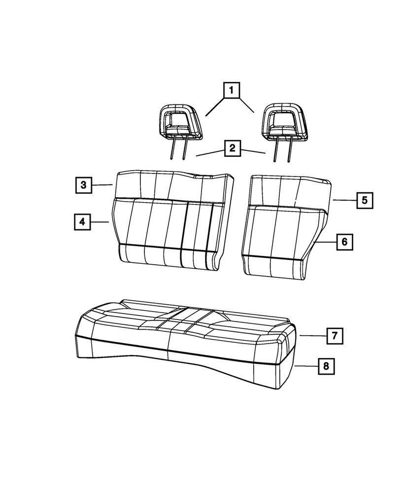 Genuine Mopar Rear Seat Back Cover 1FA331D5AA