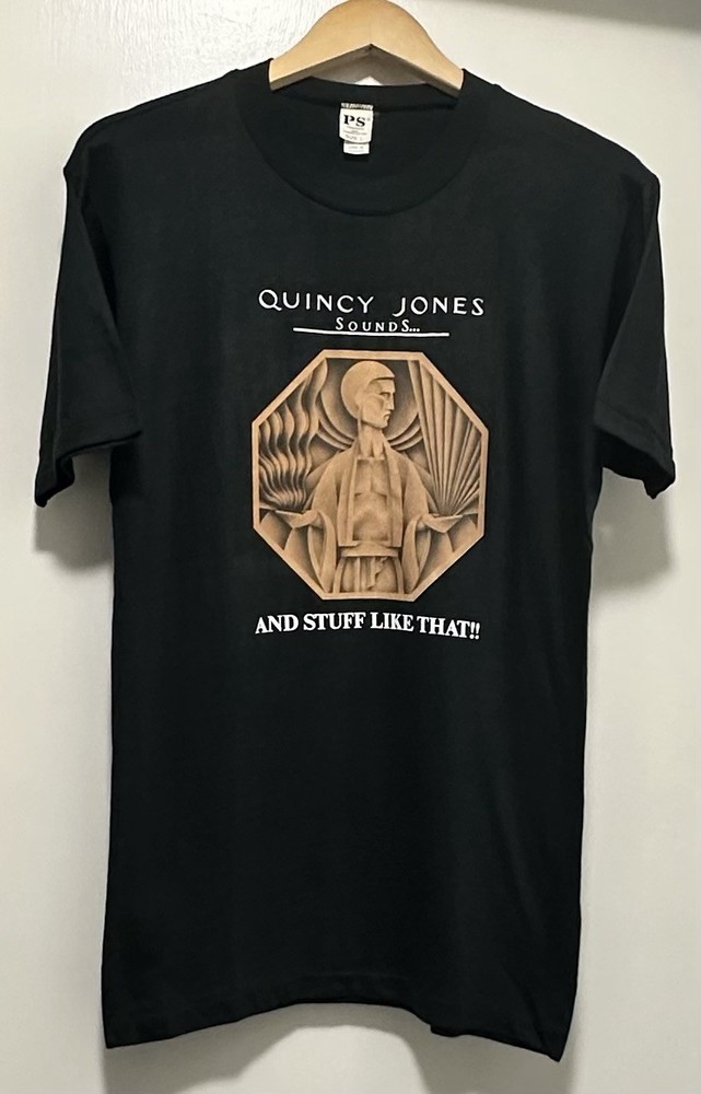 Vintage Rare 70s Quincy Jones Mens Sz L Black Single Stitch Band T Shirt 1978
