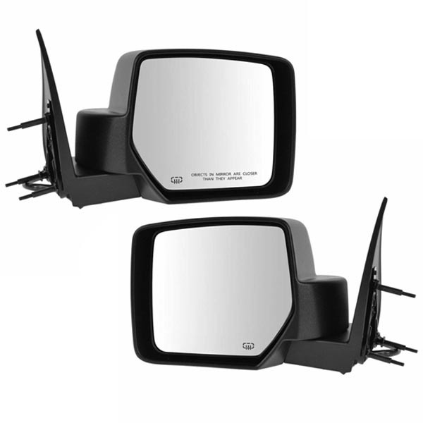 For 08-12 Liberty Rear View Mirror Power Heated w/Memory Textured Black SET PAIR