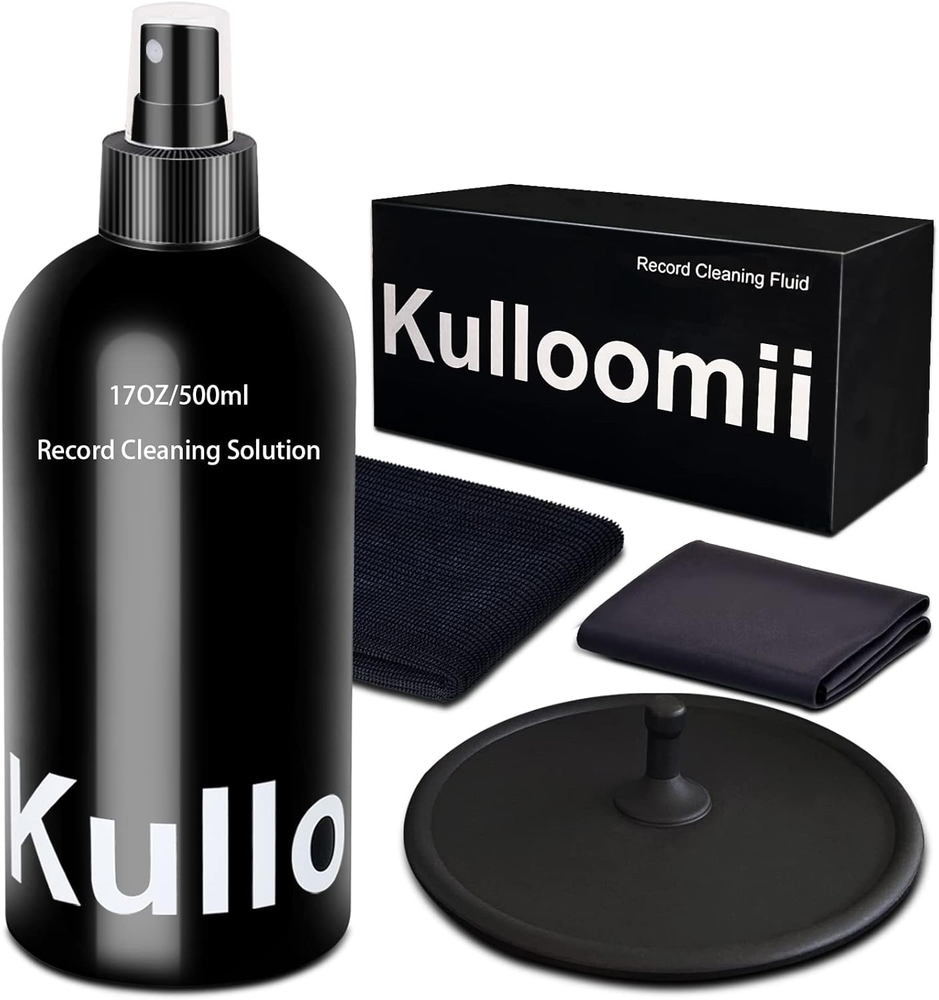 Vinyl Record Cleaning Kit with 17oz Solution & 4 Tools for Optimal Playback