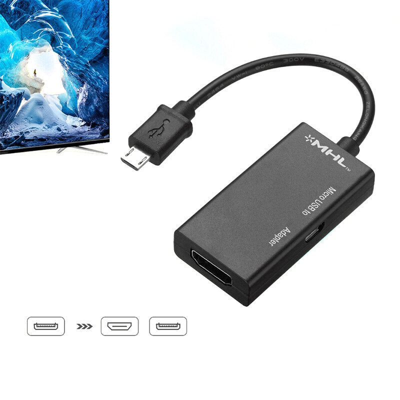 1080P Micro USB to HDMI MHL Adapter for Phone Laptop HDTV Monitor