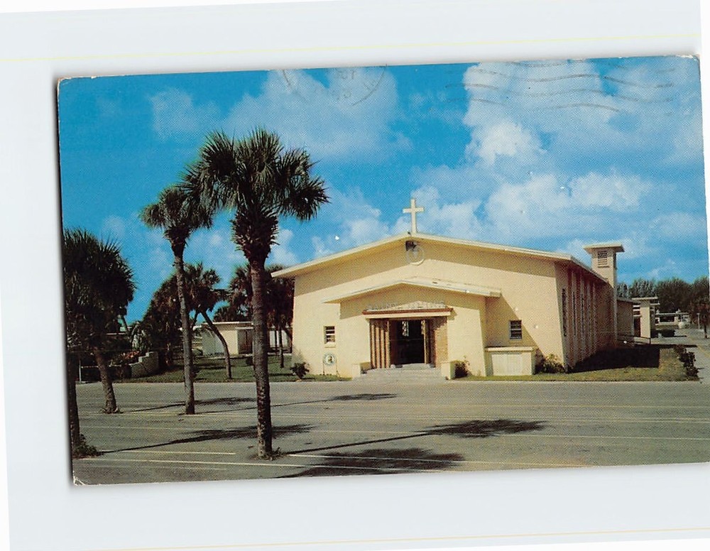 Postcard St John's Catholic  Church St Petersburg Beach Florida USA