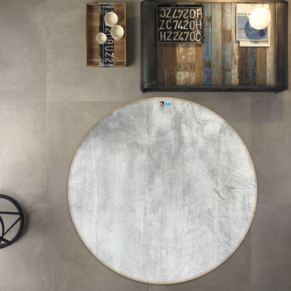 3D White Gray Round NAO10174 Game Rug Elegant Photo Carpet Mat for Stylish Decor