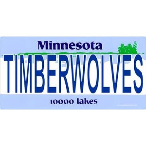 MINNESOTA TIMBERWOLVES TEAM LOGO NBA BASKETBALL STATE LICENSE PLATE MADE IN USA