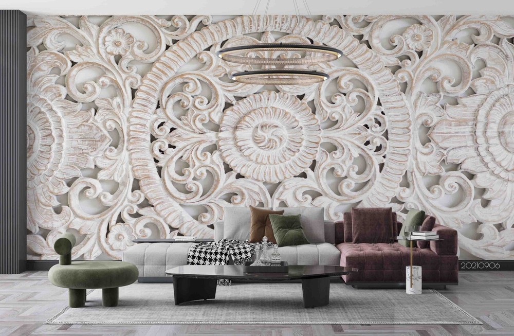 3D White Plaster Texture Wall Murals Wallpaper Murals Wall Sticker