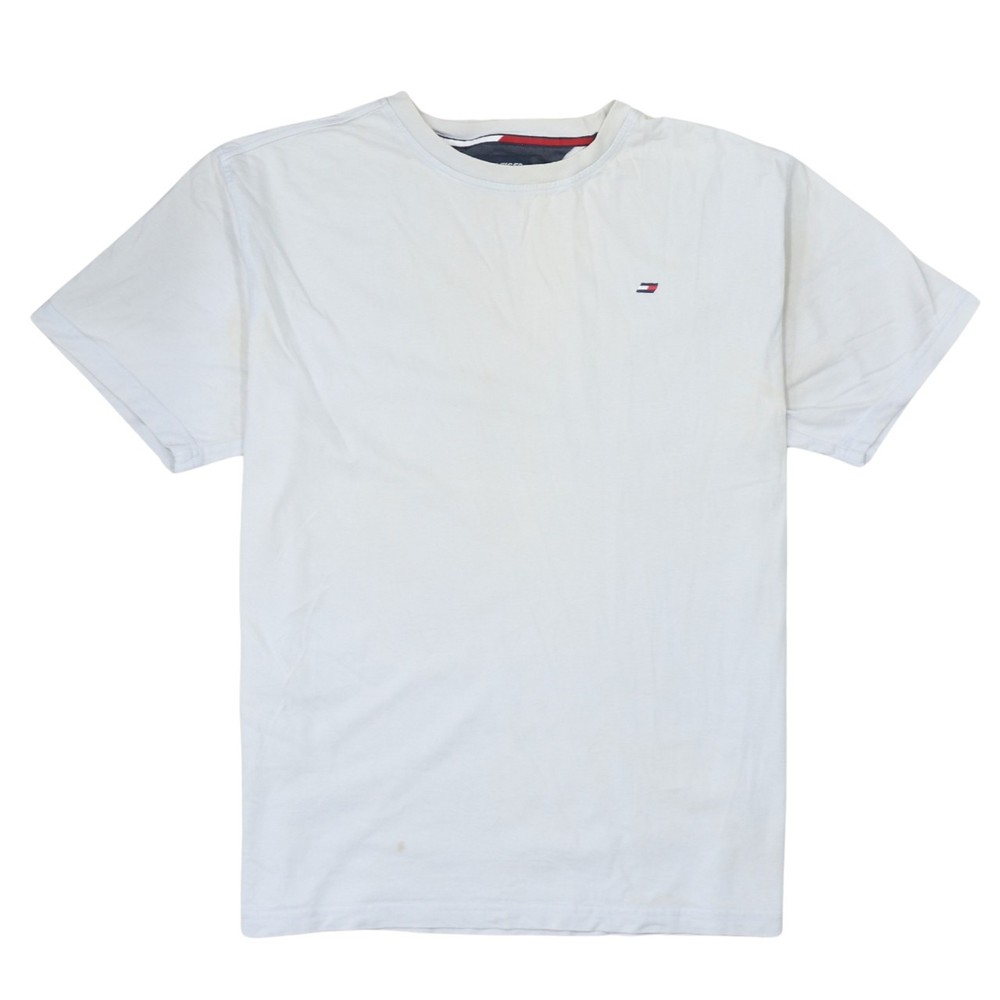Tommy Hilfiger Womens T Shirt White Cotton Embroidered Flag Logo Classic Tee XL