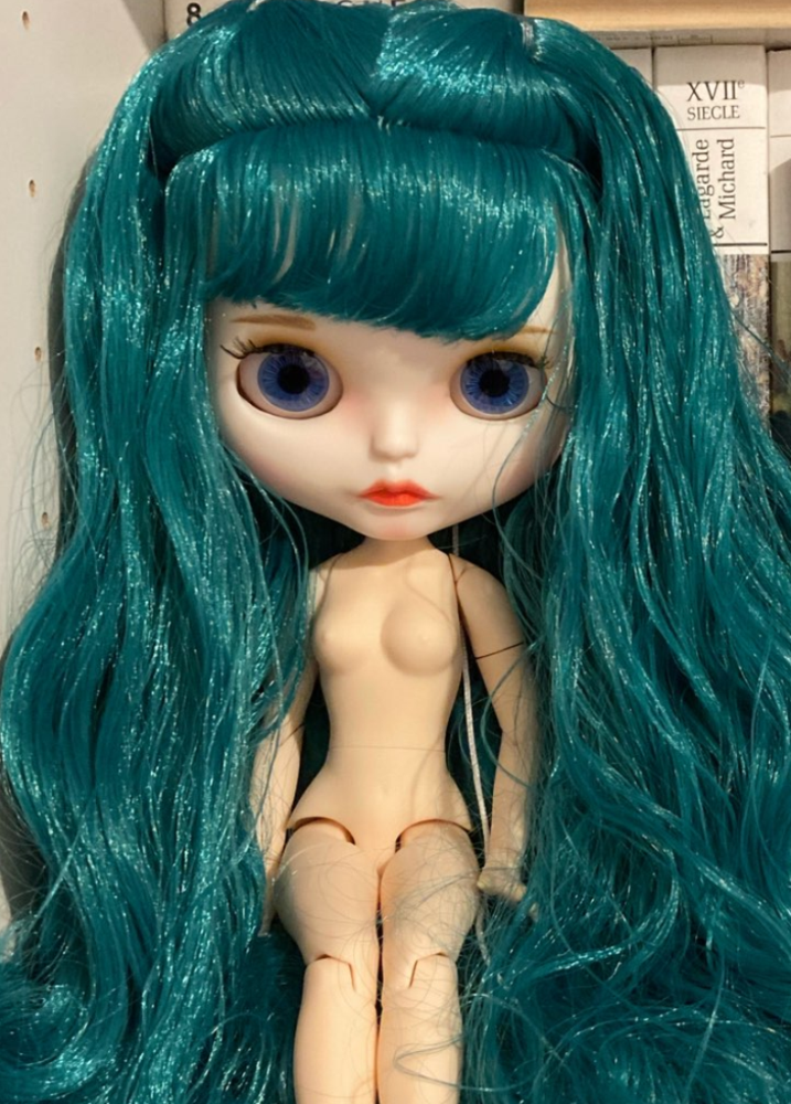Fashion Neo Blythe Doll Matte Face Nude 12in BJD Toy Green Hair Collectible Gift