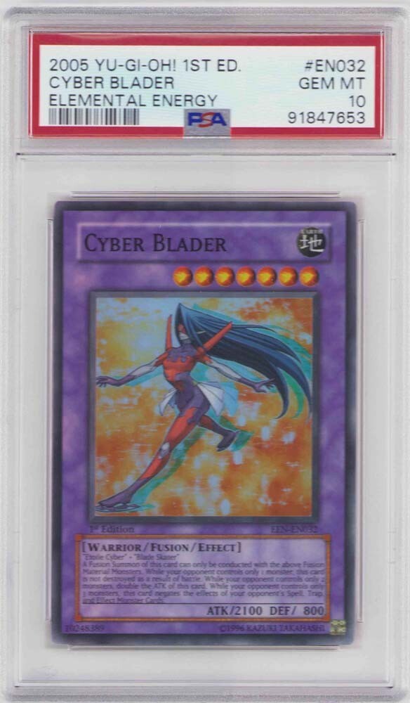 CYBER BLADER YUGIOH 1ST EDITION HOLOFOIL EE-EN032 GRADED GEM MINT 10  2005