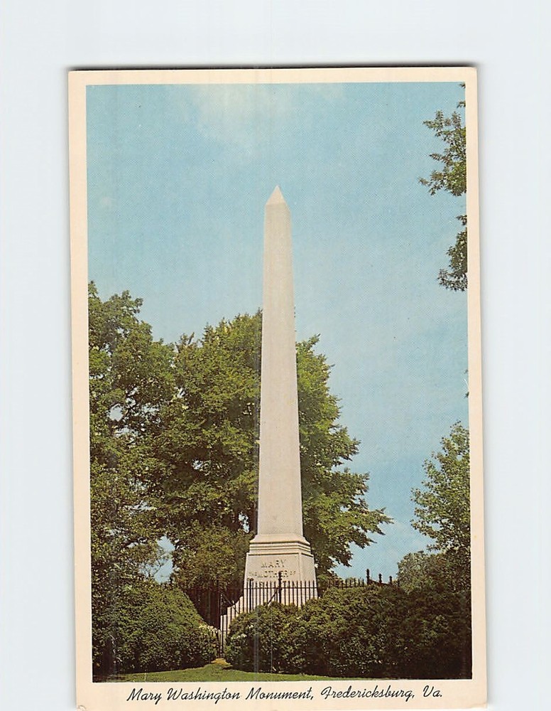 Postcard Mary Washington Monument Fredericksburg Virginia USA