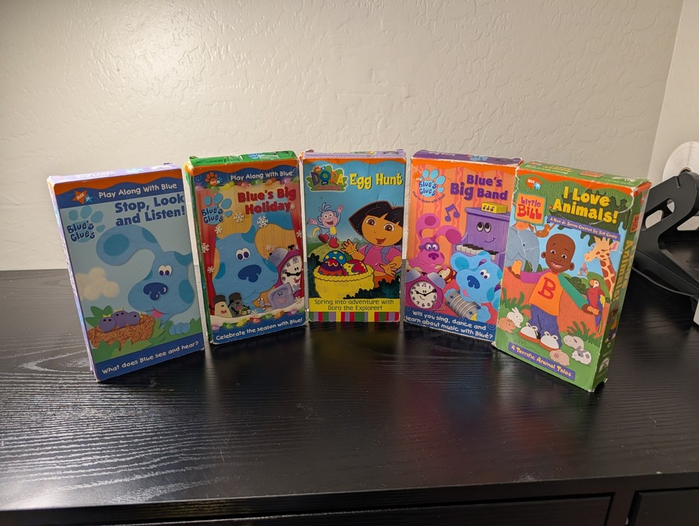 LOT of 5 DORA The EXPLORER VHS NICK JR NICKELODEON Little Bill Blues Clues