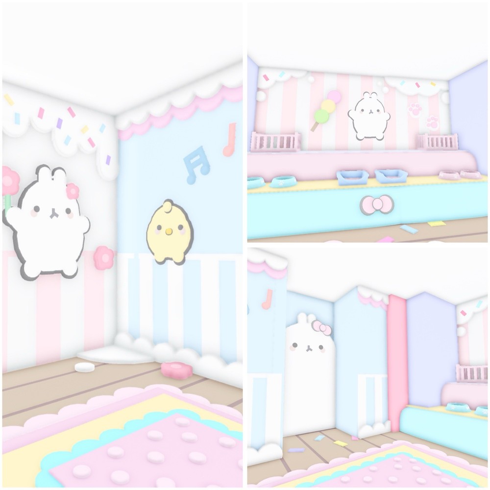 🍭🐇🐥 Molang Theme Cute Pastel Preppy Grinding House Home Adopt Me 🍭🐇🐥