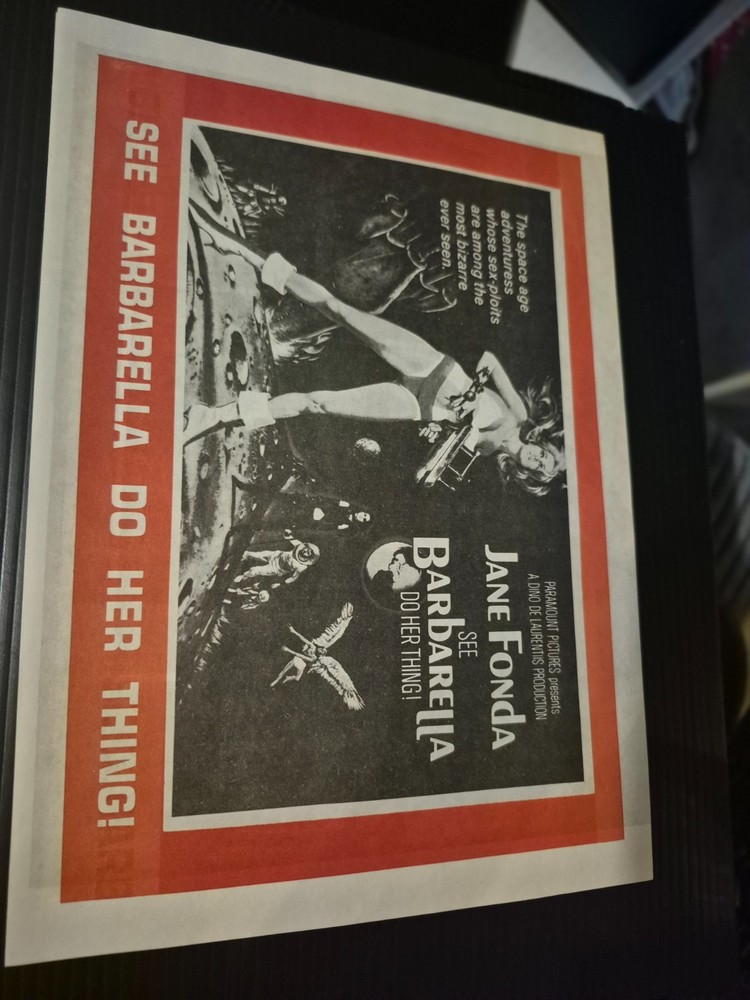 BARBARELLA  promo 2pg booklet movie HERALD  Jane Fonds 11x8