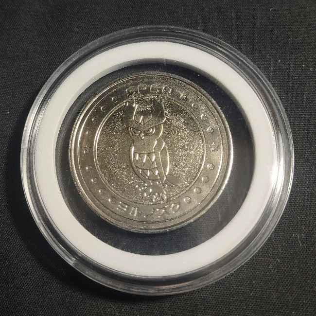 1999 Pokemon Meiji Battle Noctowl Metal Coin LP Japanese #SP60