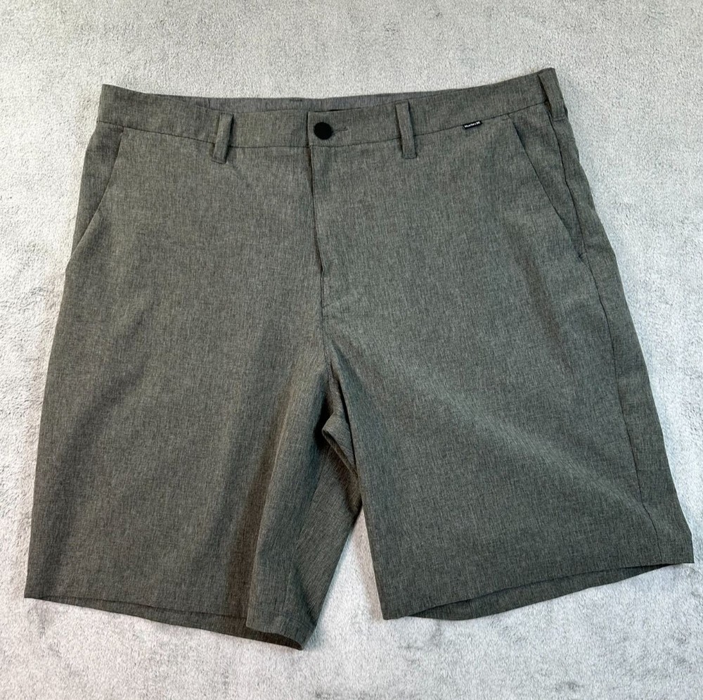 Hurley Mens Shorts Size 38 Gray Hybrid Walk Chino Style Casual Surf Skate
