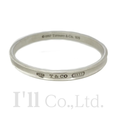 Tiffany & Co 1837 Narrow S925 Silver Bangle 19cm Pre-Owned Jewelry
