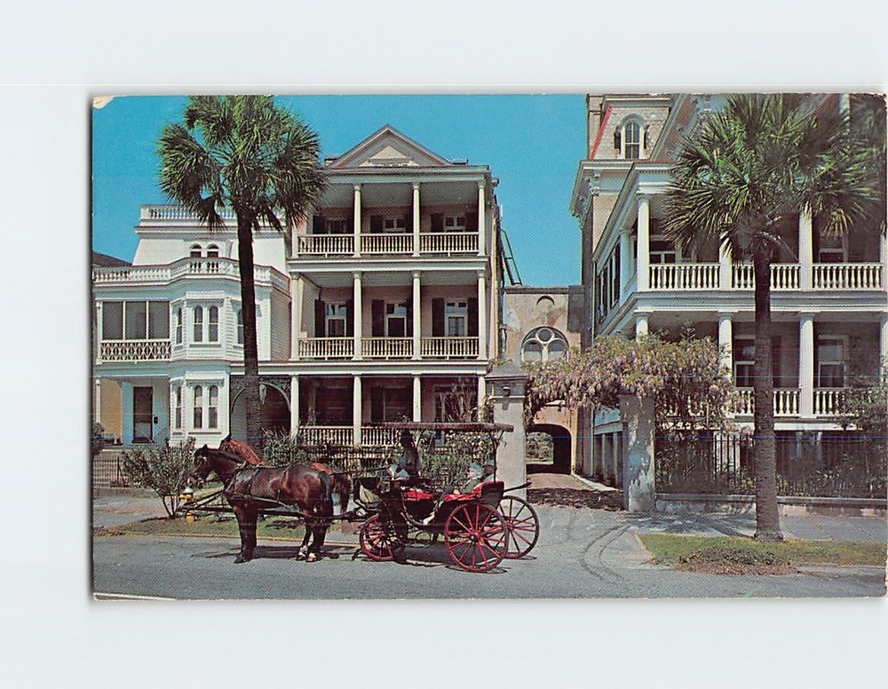 Postcard South Battery Homes Charleston South Carolina USA
