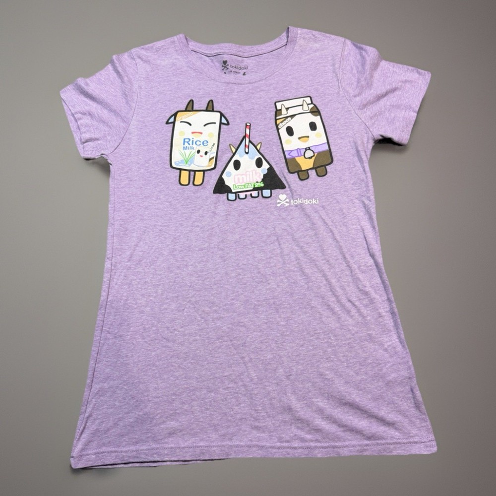 Y2K Vintage Tokidoki Milk Moofia Series Women T Shirt Characters Purple Size XL