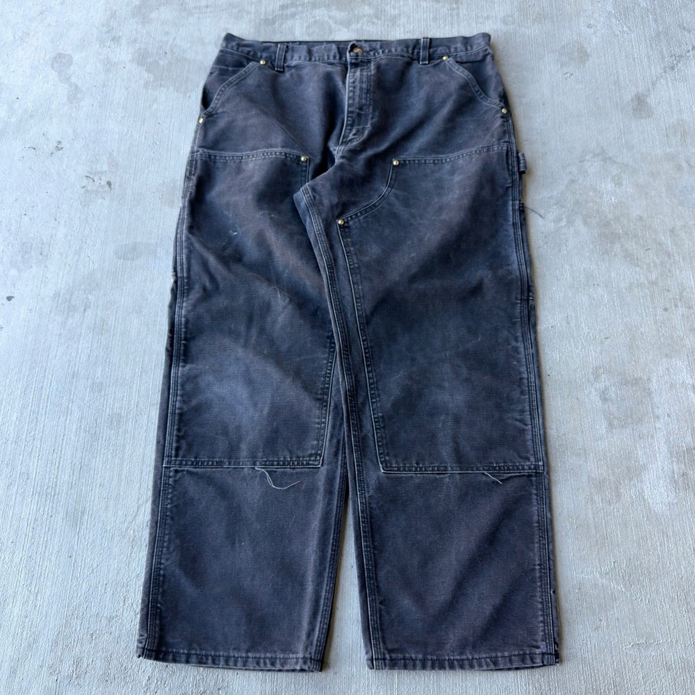 Carhartt faded black double knee work wear carpenter pants