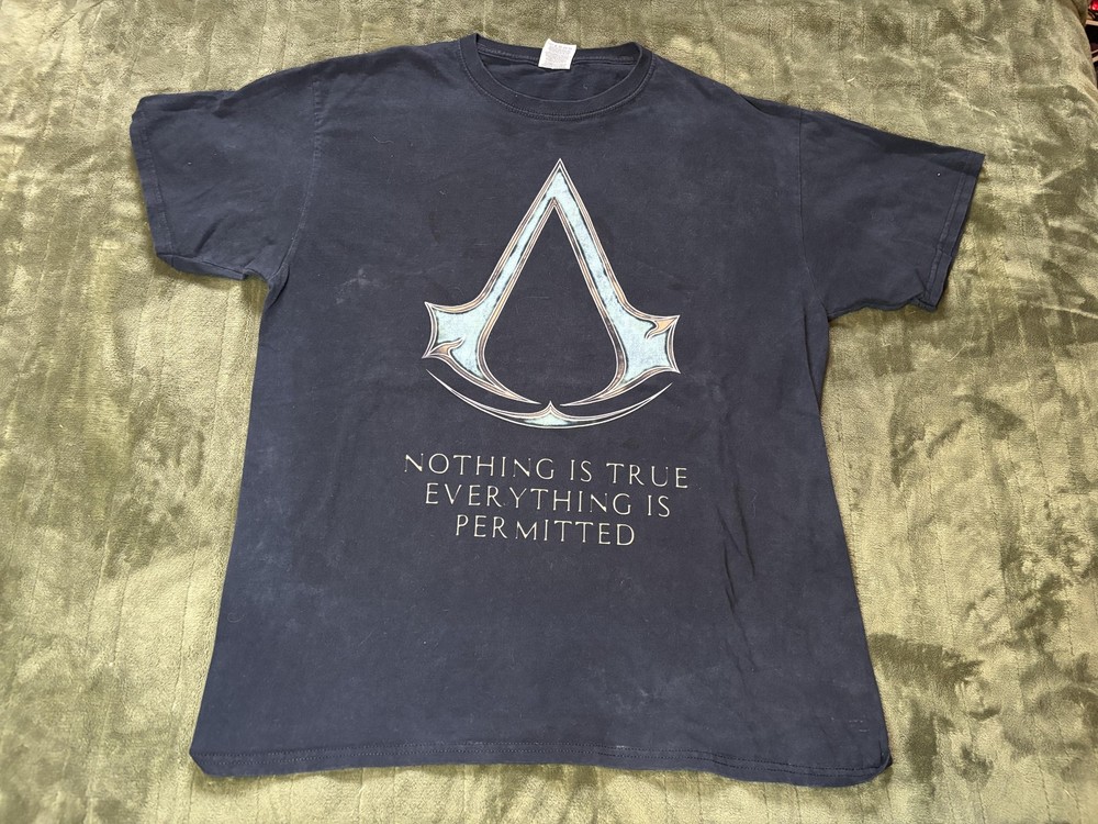 Fruit Of The Loom Assassin's Creed Shirt Mens Large Black Gamer Graphic Tee