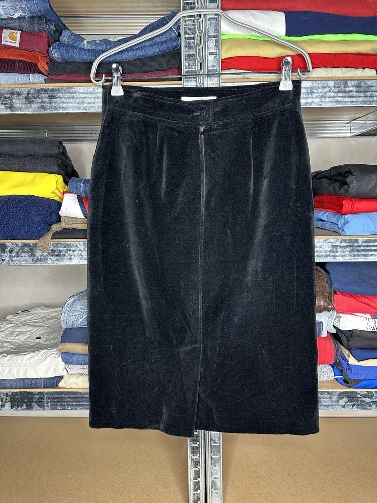 Max Mara Black Velvet Pencil Skirt Made in Italy Size US 10 / IT 44