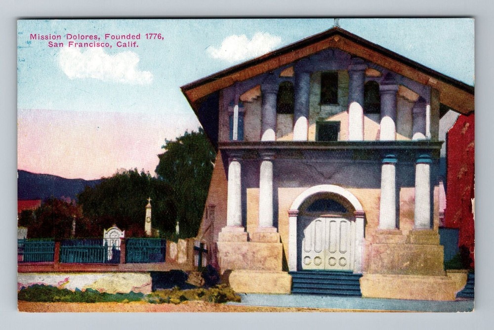 San Francisco CA-California, Mission Dolores, Exterior, Vintage Postcard
