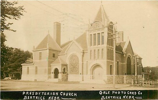 NE, Beatrice, Nebraska, Presbyterian Church, Gale Photo, RPPC