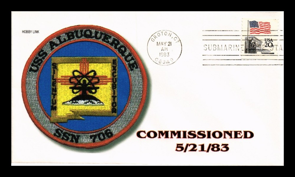 Dr Jim Stamps Us Cover Uss Albuquerque Ssn-706 Naval Commissioning