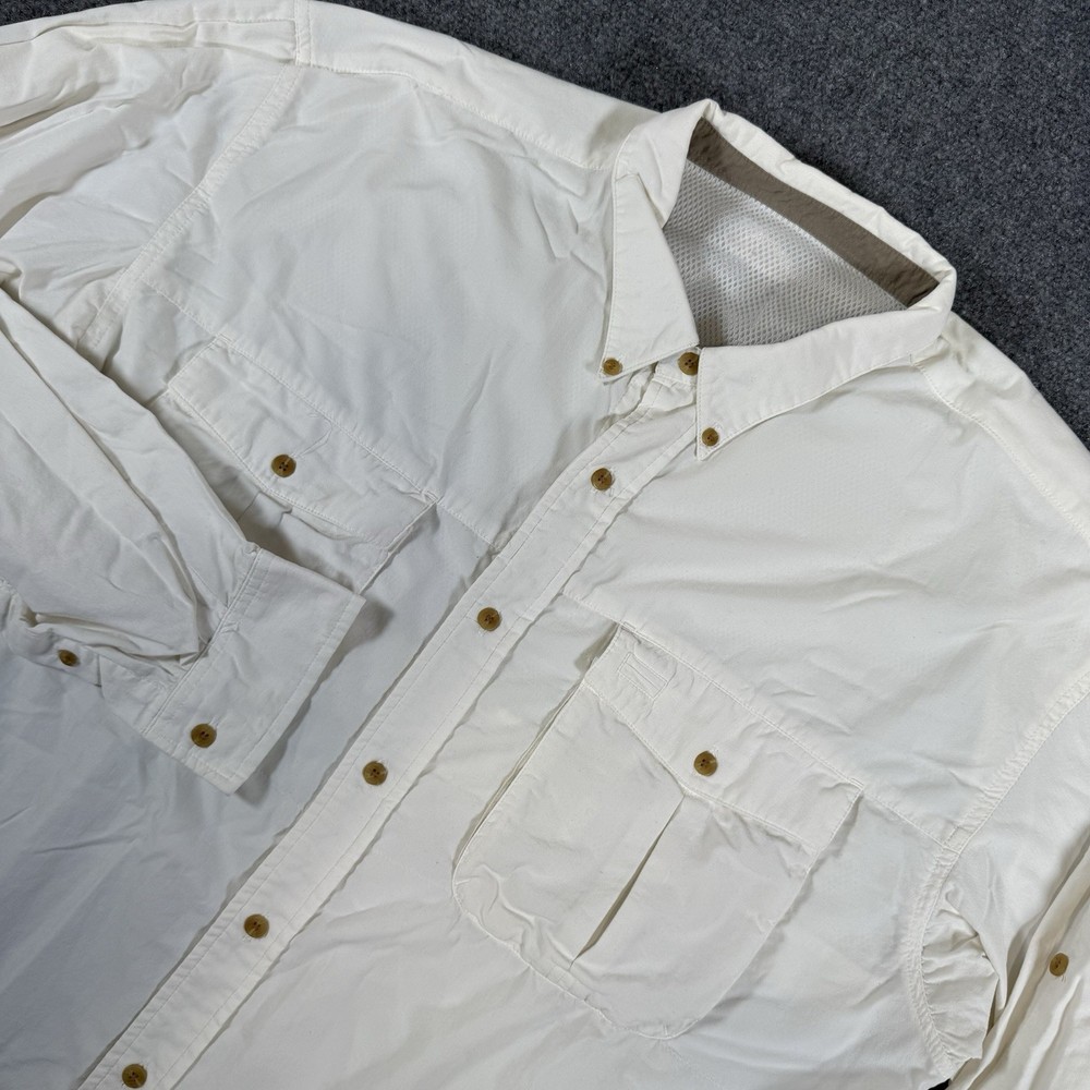 The North Face Shirt Mens 2XL White Vented Hiking Fishing Camp Long Sleeve