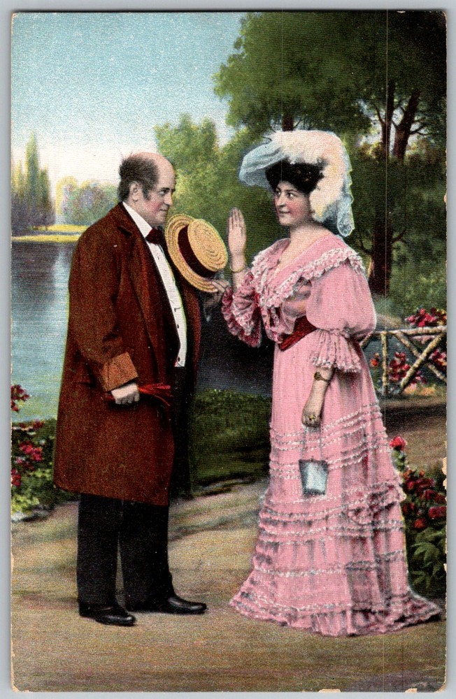 Antique Postcard Man and Woman Edwardian 1900s