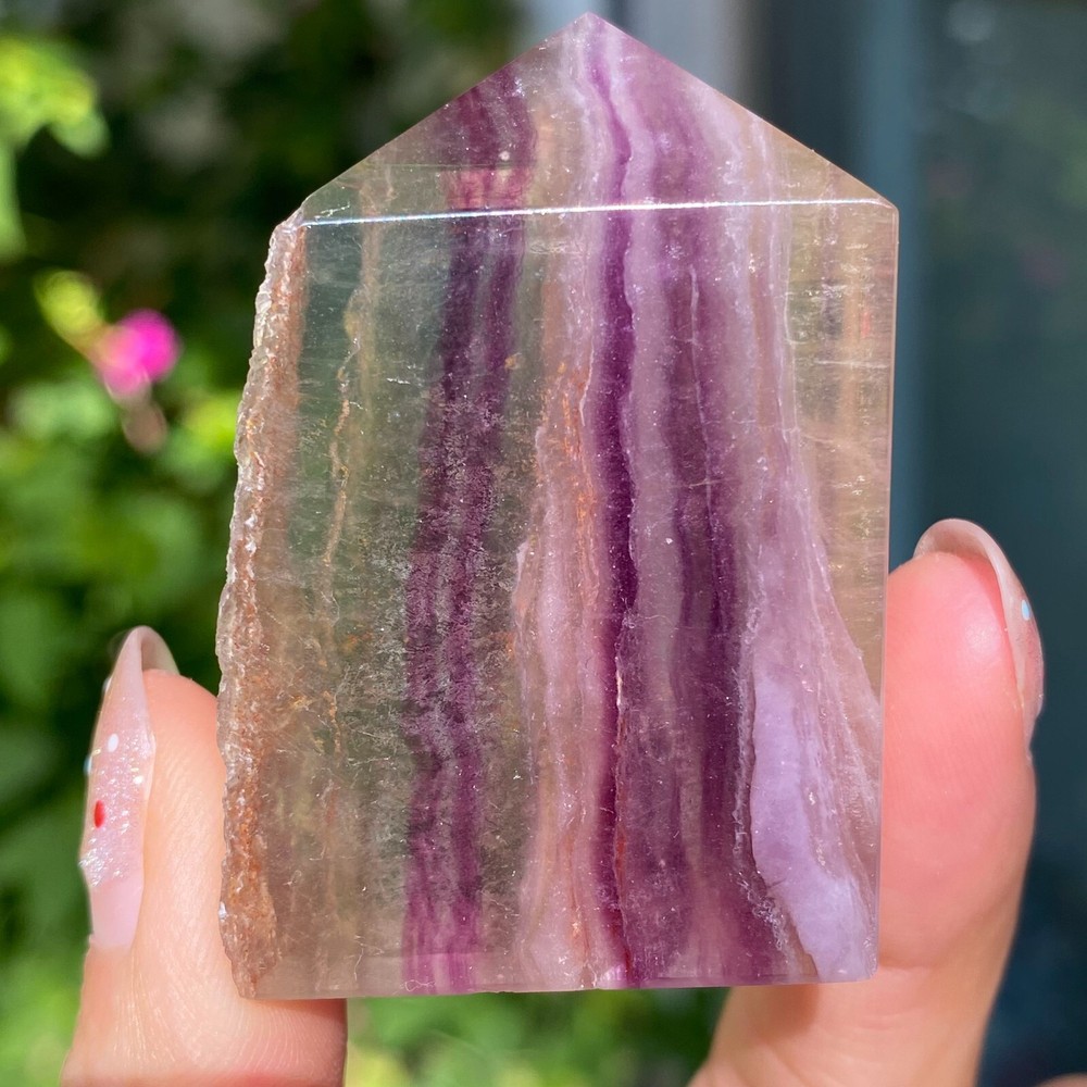 66g Natural Rainbow Fluorite Tower Crystal for Healing and Reiki Energy