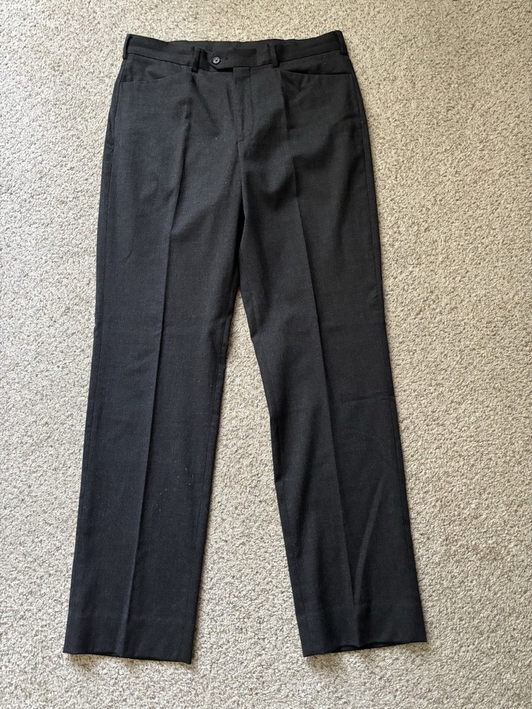 J.CREW Dress Pants Mens Size 34x34 Long Charcoal Black Classic Wool Stretch