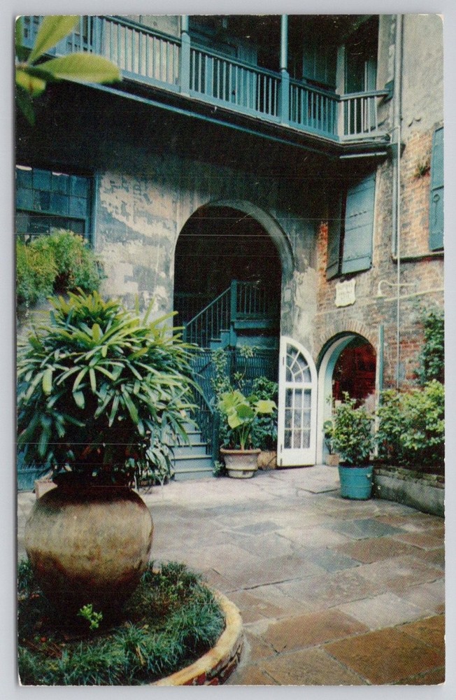 Brulatour Courtyard New Orleans French Quarter Mirro-Krome Postcard