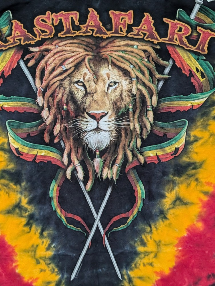 The Mountain Mens T-shirt Vintage Y2K Tie-Dye Rasta Fari Lion Delta Tag XL #6300