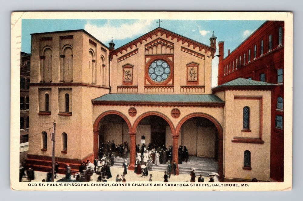 Baltimore MD-Maryland, Old St Paul's Episcopal Church, Vintage Postcard