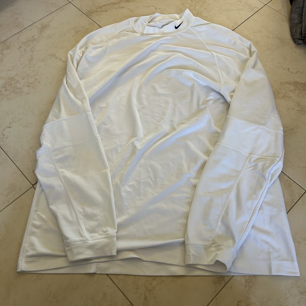 Nike Shirt Mens Large  Dri Fit Long Sleeve Golf Mock Neck Pro Combat