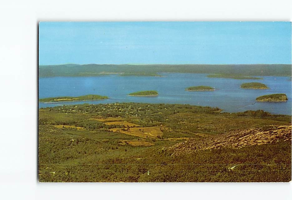 Postcard Porcupine Islands from Summit of Mt. Cadillac Maine USA