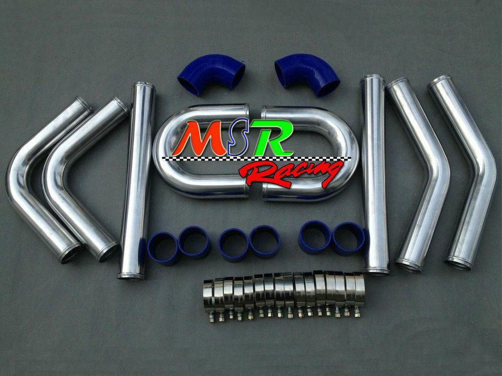 64mm 2.5-inch universal aluminum turbo intercooler piping kit with elbows and couplers
