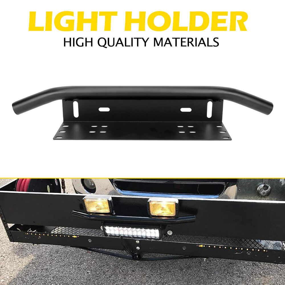 Bar Bull Front Bumper License Plate Mount Bracket Holder Off-Road Lights