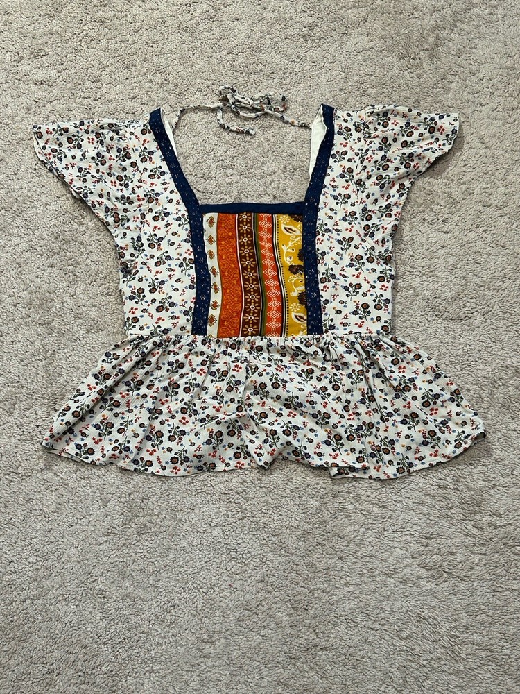 Maurices Womens Shirt Size Small Multicolor Floral Print Boho Ruffle Flowy