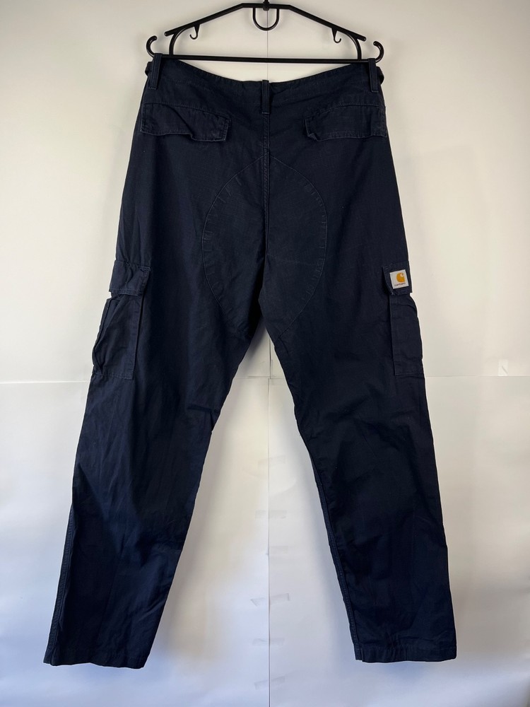 Carhartt WIP Men's Navy Blue Cotton Cargo Aviation Pants Size 36x34