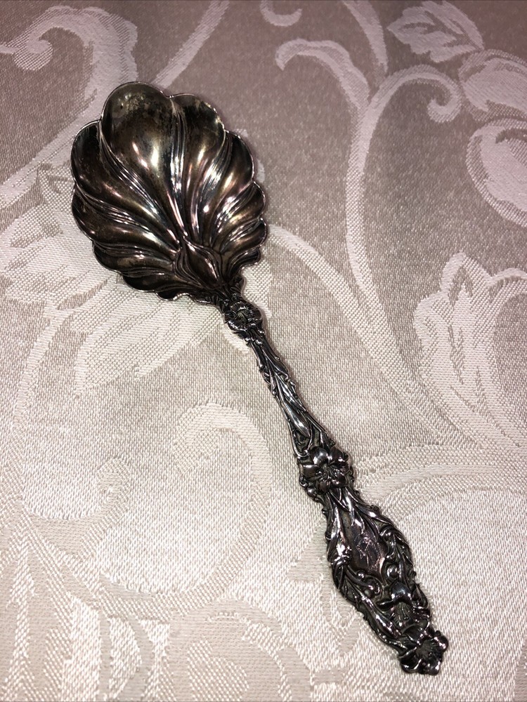 Antique Lily By Whiting Division Of Gorham Sterling Silver Berry Spoon