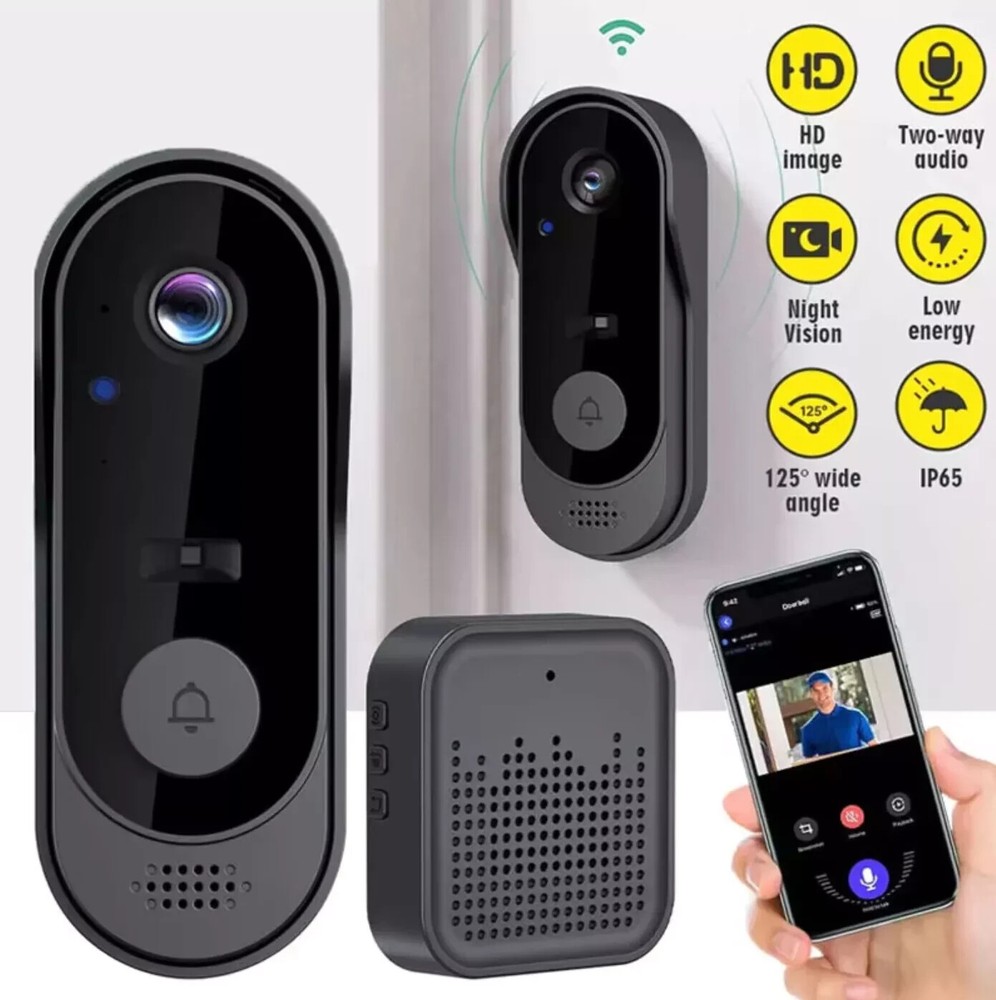 Smart WiFi Video Doorbell with Wireless Security Intercom and Chime