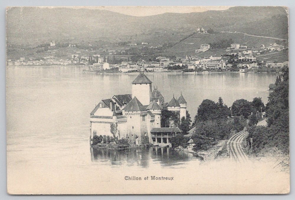 1911 Chillon Castle Montreux Lake Geneva Switzerland Postcard