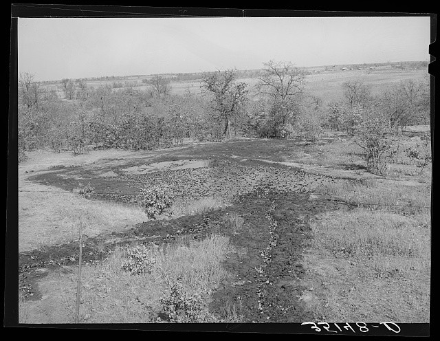Photo:Slick, Oklahoma. February, 1940. Oil ghost town