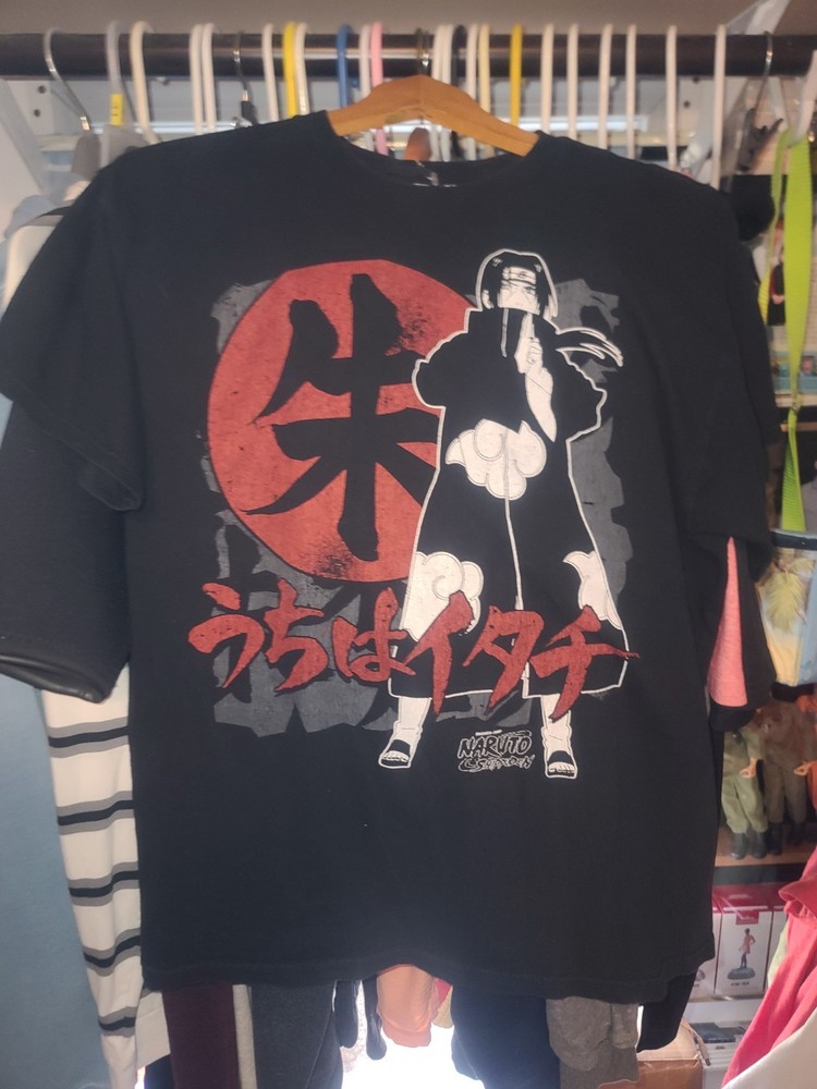 Naruto Shippuden Shirt Itachi Symbols Ripple Junction Men's Size Large