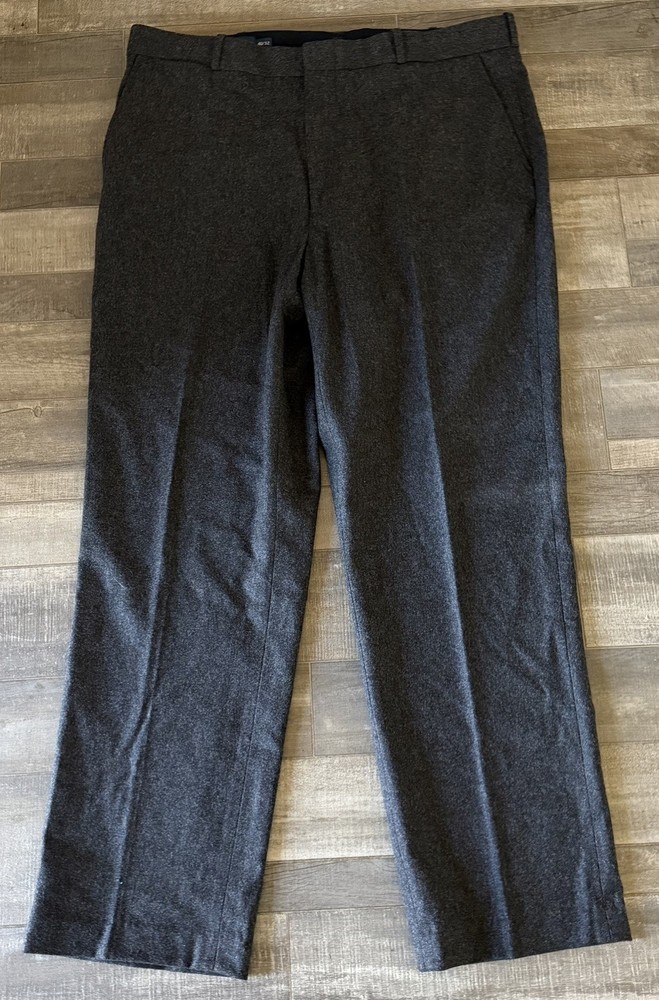 Polo Ralph Lauren Gray Pleated Flannel Wool VTG Trouser Size 40x32