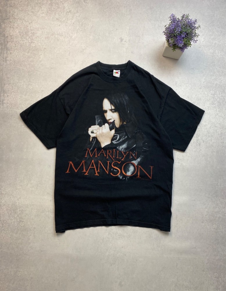 Mens Vintage Marilyn Manson 2000s Band Tee T Shirt Black Size Xl