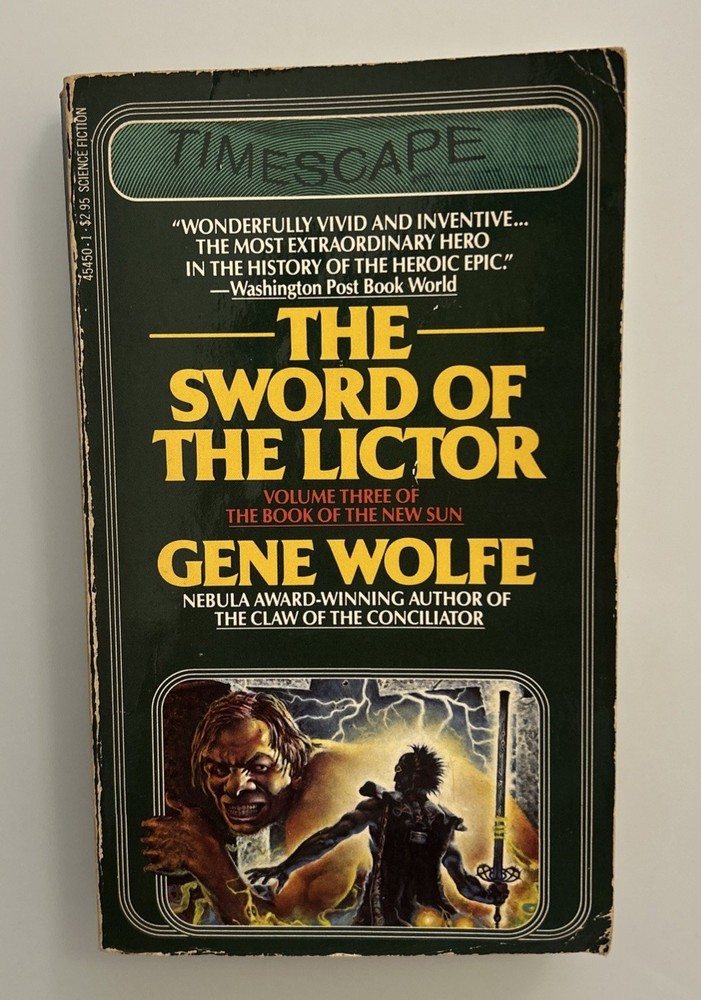 The Sword of the Lictor Gene Wolfe 1982 Vintage SF Timescape PB Book of New Sun