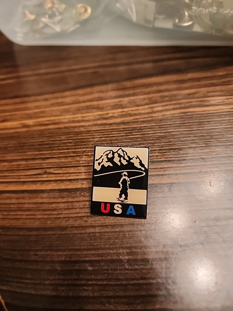 Team USA Fly Fishing Hat Clothes pin Collectible  casting Vintage NOS New Old
